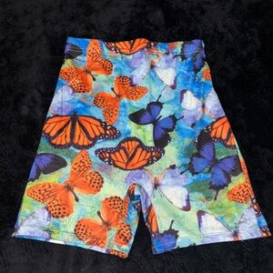 Butterfly Print Biker Shorts
